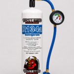 R134a 900g + AC Recharge Kit with Pressure Gauge & Quick Connect